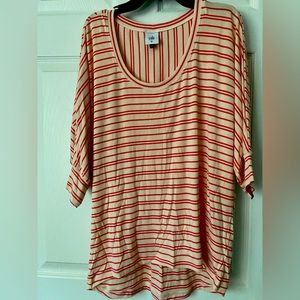 CAbi Tickled Tee Pink Stripe #5750 Dolman Tee Top Shirt size XS